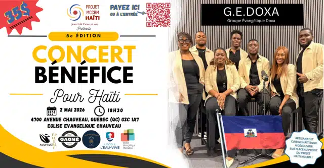 Concert bénéfice pour Haiti le 2 mais 2026